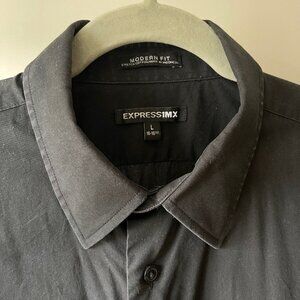 Express Large Black Button Down - Modern Fit